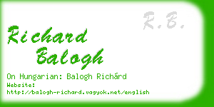 richard balogh business card
