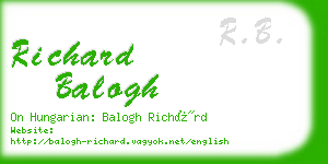 richard balogh business card